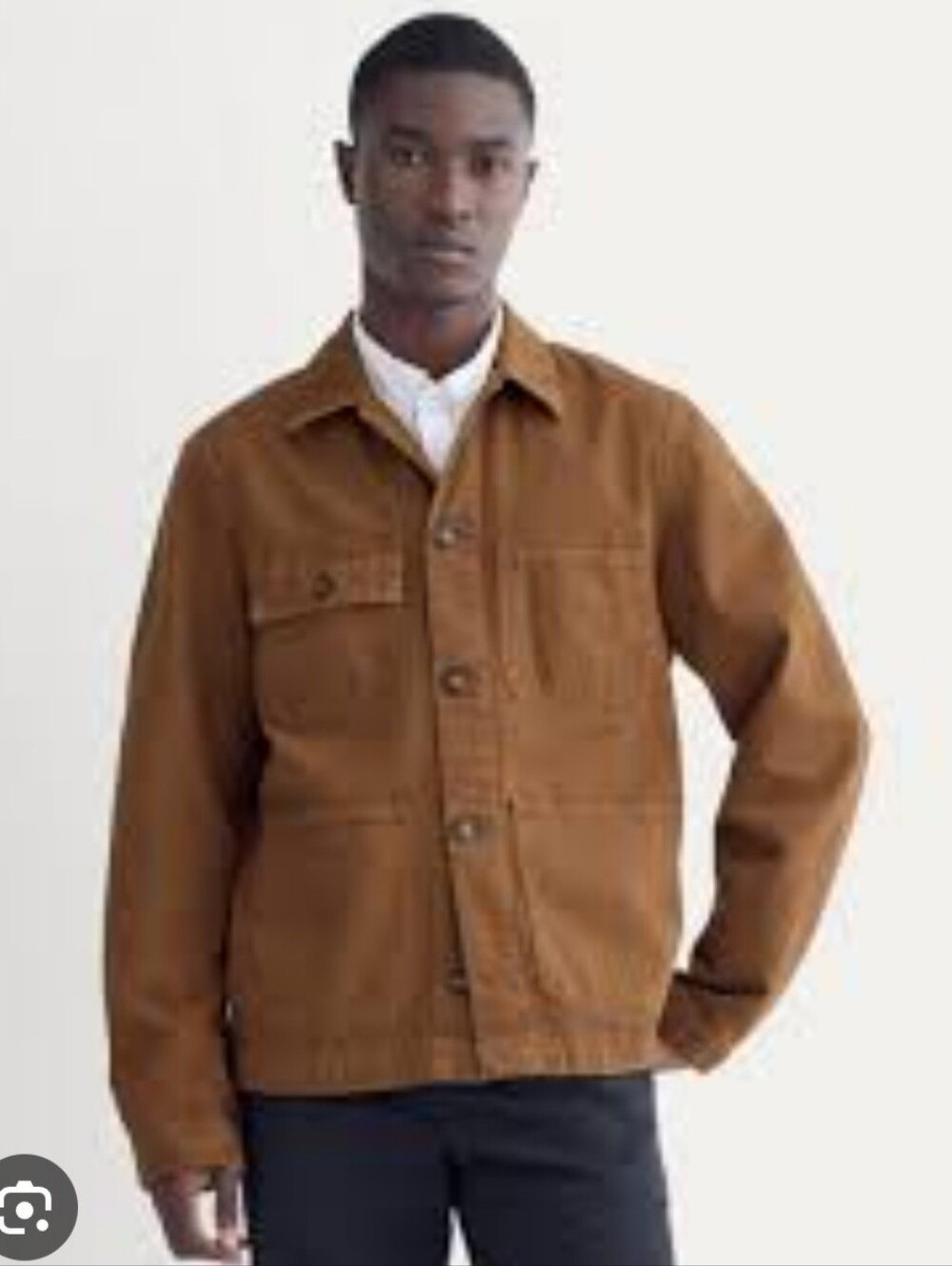 Everlane Men's Brown Button-Front Utility Jacket